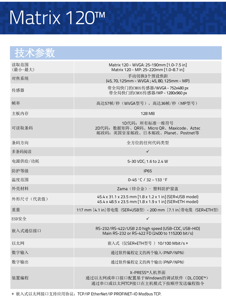 得利捷Datalogic Matrix 120 固定式工业二维条码阅读器插图1