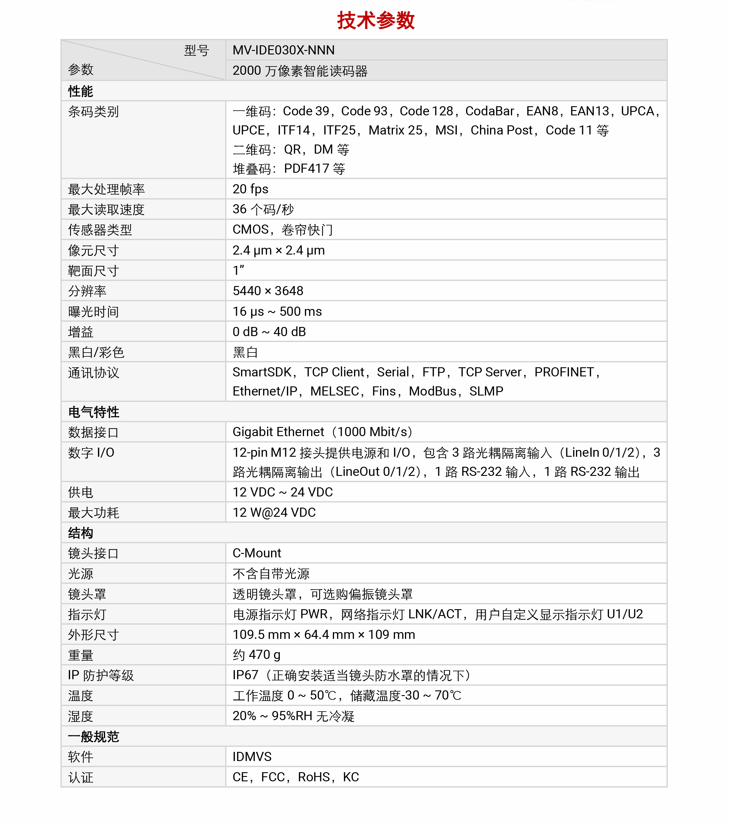 智能读码丨海康机器人 MV-IDE030X 2000 万像素智能读码器-捷利得(北京)自动化科技有限公司