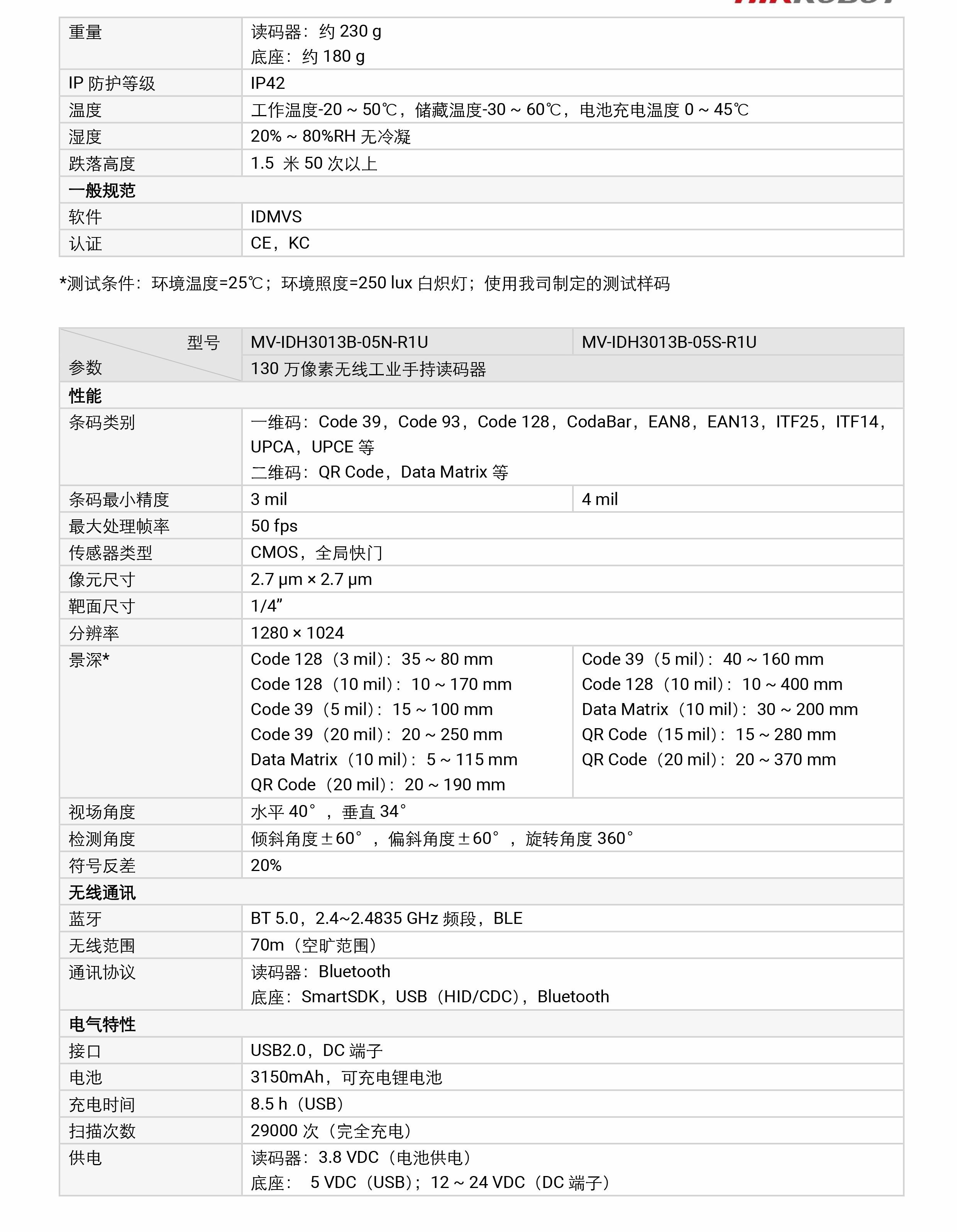 手持式巴枪丨海康机器人MV-IDH3013B 3 系列 130 万像素无线手持工业读码器-捷利得(北京)自动化科技有限公司