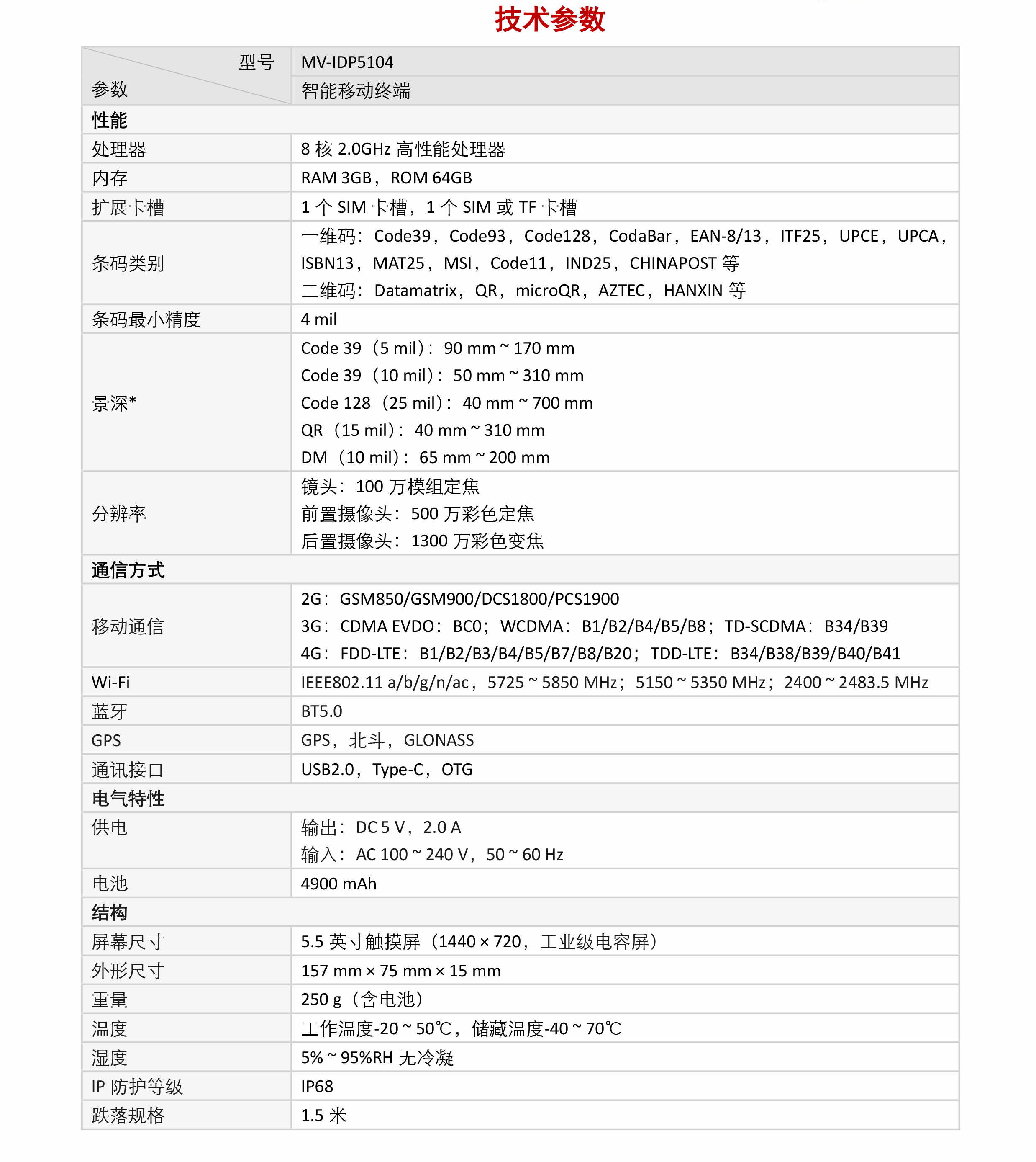 移动终端丨海康机器人MV-IDP5100 智能移动终端插图3